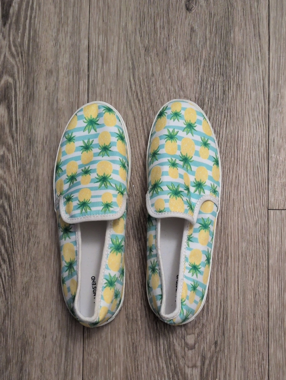 Pineapple Print Slip-On Sneakers- Land's End Size 9
